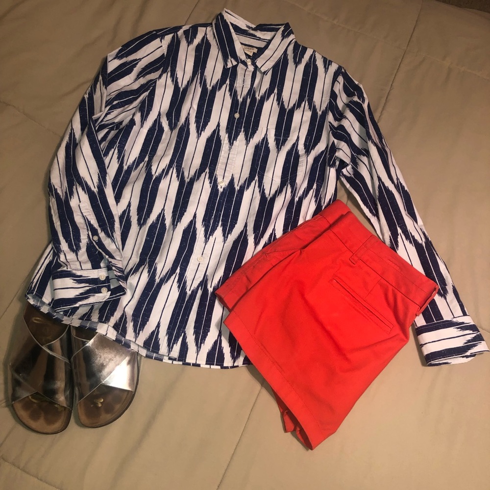 J. Crew ikat print shirt